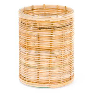 Large natural wicker hurricane lantern.