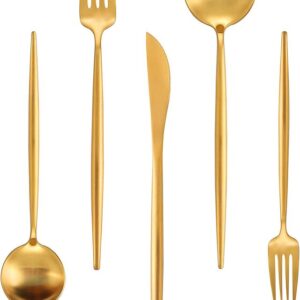 Chef's gold flatware set with elegant shine.