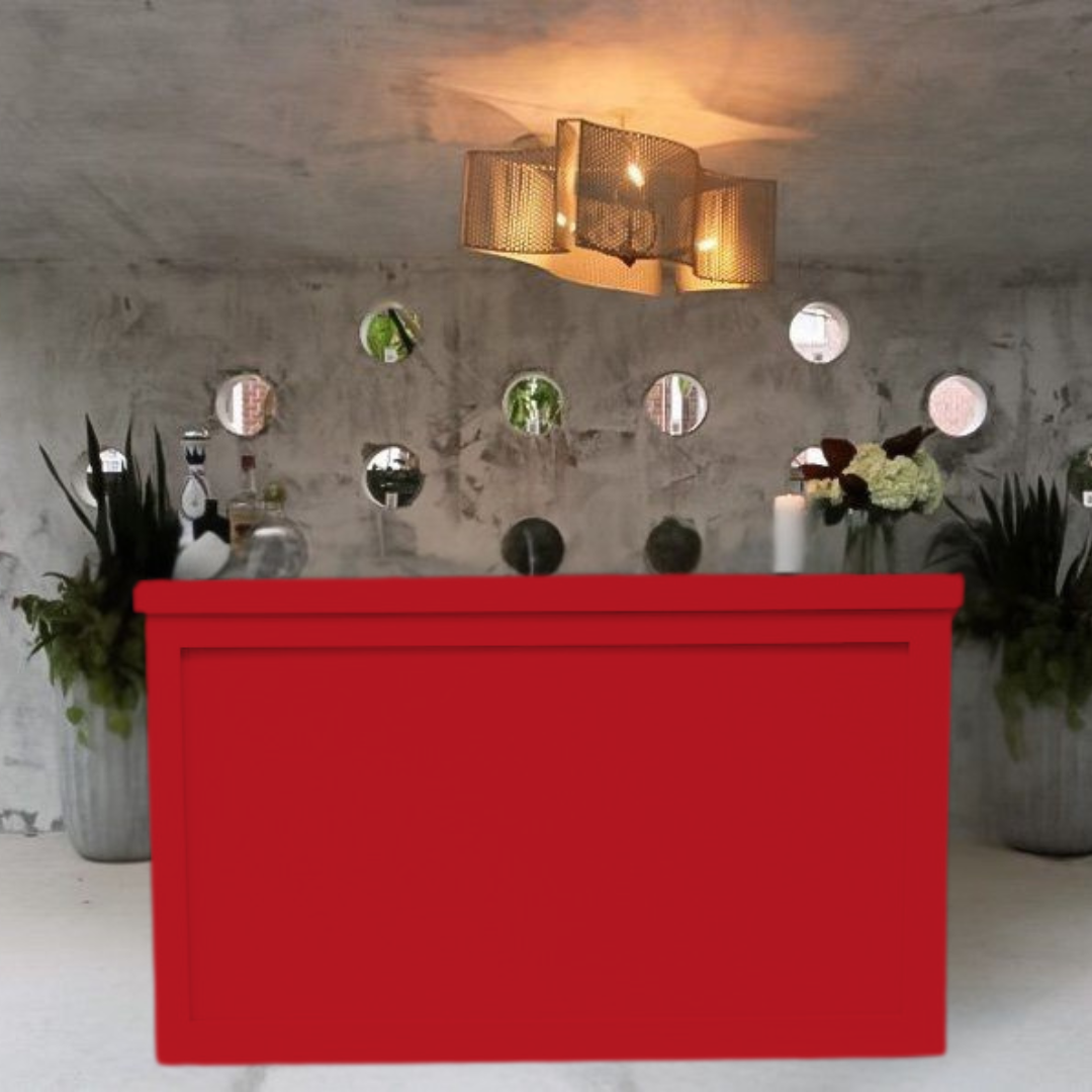 Full swatch of bold red color used in event decor.