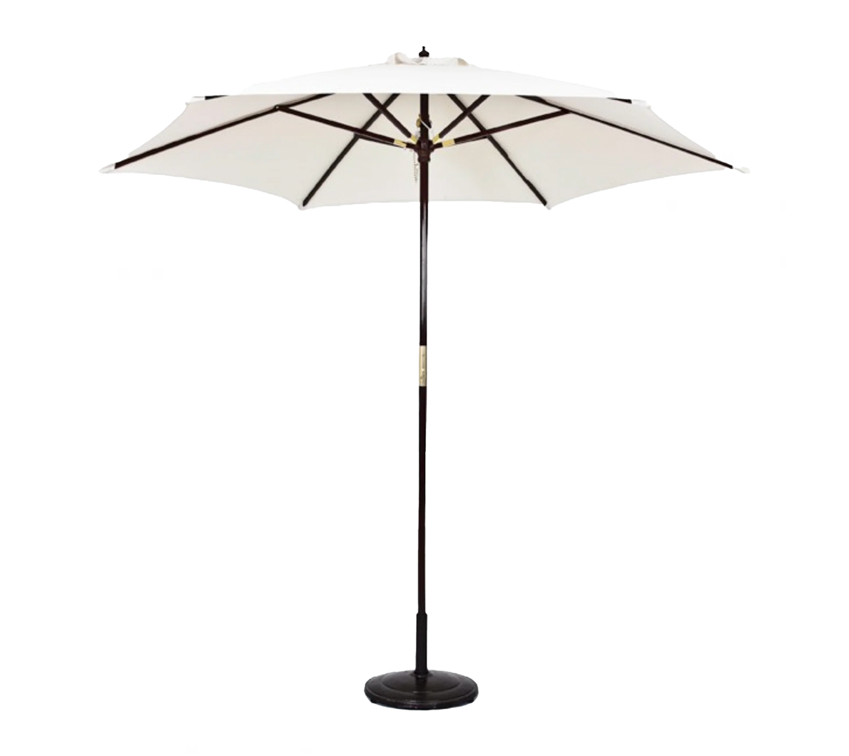 White umbrella rental for shaded outdoor events.
