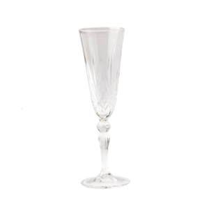 Etched champagne flute from Melodia glassware set.